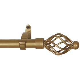 Window Curtain Rod Drapery Rod 28 Inch-48 Inch Spiral Gold