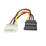 Internal PC Power Cable, Molex 5.25 to right angled SATA