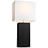 Elegant Designs LT1025-BLK Modern Genuine Leather Table Lamp, Black