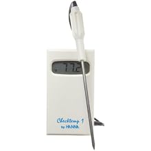 Hanna Instruments HI 98510 Checktemp 1F Thermistor Thermometer, with Stainless Steel Probe and 1m Cable, -58.0 to 302.0 degrees F (+ or - 0.5 degrees F [-4 to 194 degrees F inside/ + or - 1 degrees F outside), 4.2" H x 2.3" W x 0.7" D