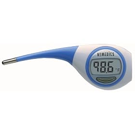 HoMedics TO-R101 Large Readout 10 Second Digital Thermometer with Memory, White