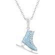 Light Blue Ice Skate Pendant with Chain