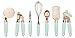 COOK With COLOR 7 Pc Kitchen Gadget Set Copper Coated Stainless Steel Utensils with Soft Touch Mint Handles