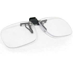 Magna-Flip Clip On Flip Up & Down Reader Magnifiers, Converts Distance Glasses and Sunglasses into Reading and Computer Glasses. +2.00 Power.