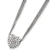 Sterling Silver Multi-Strand Heart CZ Necklace 16