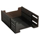 Rubbermaid 17673 High-capacity front load stackable tray, 5 high, letter size, smoke