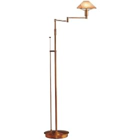 Holtkoetter Halogen Swing-Arm Floor Lamp, Antique Brass by Holtkoetter