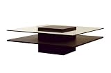 Baxton Studio Elvio Wenge-Color Oak Veneer Glass Top Coffee Table