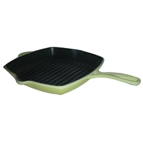 Le Creuset Enameled Cast-Iron 10-1 4-Inch Square Skillet Grill, Kiwi by Le Creuset