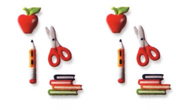 School Cakes, Cupcakes, Cookies - School Supplies Shaped Hard Sugar Decorations (8 pcs) by Lucks