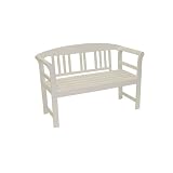 Weiße Holzbank Copenhagen, 130 cm