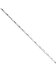 14k White Gold 18in D/C 0.85mm Square Pendant Spiga Necklace Chain