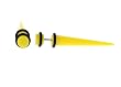 Fake Acrylic Taper - Yellow - 16g Wire Stud - 2 Gauge - 43.75mm Length - Sold as a Pair