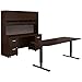 Bush Business Furniture Series C 72W Height Adjustable Standing Desk, Credenza, Hutch and Storage in Mocha Cherry