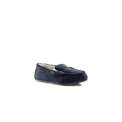 Lands' End Kids Suede Moc Slippers Faux Fur