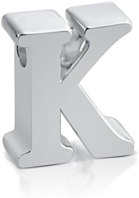 Initial Letter K Personalized Serif Font Pendant Necklace (sterling-silver, 18 Inches)