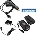 Bargaincell- 3-Piece Value Combo Pack Of LG Chocolate VX8600 VX-8600 Vehicle Cigarette Lighter Power Charger with IC Chip + Home Wall Travel Plug in Ac Charger + Black Protective Genuine Leather Case