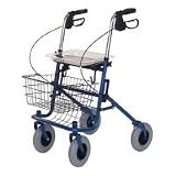 Lumex Bariatric Deluxe Four Wheel Rollator, 8 Inches, Blue