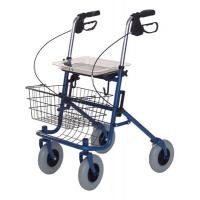 Lumex Bariatric Deluxe Four Wheel Rollator, 8 Inches, Blue