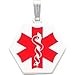 Rhodium Plated Resin Medical Info ID Charm