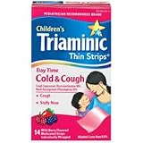 Triaminic Daytime Cold and Cough Relief Thin Strips for Children, Wild Berry Flavor - 14 ea