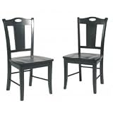 Kitchen & Housewares : Michael Scott C197-15 Berkshire Road Cottage Chair, Set of Two, Antique Black