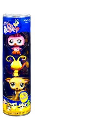 Littlest Pet Shop Tube 3-Pack Pink Bird Chihuahua Yellow Butterfly Littlest Pet Shop Tube 3-Pack Pink Bird Chihuahua Yellow Butterfly