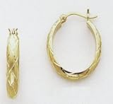 Diamond Cut Hoop Earrings - TF124