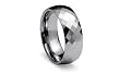 Tungsten Carbide Dome Faceted Ring 8mm