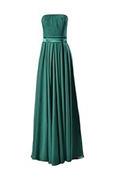 Strapless Lace Chiffon Bridesmaid Dress/Wedding Party Dress 