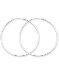 1.5mm, 14K White Gold Endless Hoop Earrings, 64mm (2 1/2")