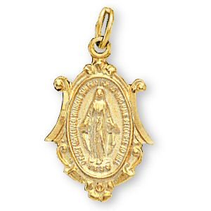 14K Gold Filled Miraculous Medal and 18-inch Chain