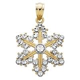 14kt. Two Tone, Snowflake Charm