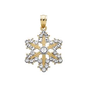 14kt. Two Tone, Snowflake Charm by