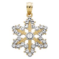 14kt. Two Tone, Snowflake Charm