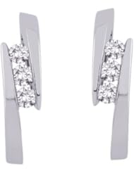 1/4 ct. tw. Three Diamond Earrings in 14K White Gold