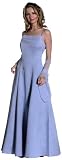Classic Spaghetti Straps Long A Line Prom / Evening Dress w/Back Ruffle Tails + Scarf