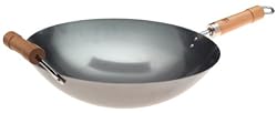 Joyce Chen Pro-Chef 14-Inch Round Bottom Wok with Wood Handles