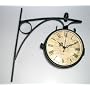 Train Station Clock Wall Hanging Double Side Home Decor