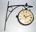 Train Station Clock Wall Hanging Double Side Home Decor