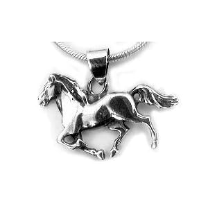 sterling silver running horse pony charm pendant