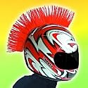 Helmet Mohawk Motorcycle Motocross Snowmobile ATV RED