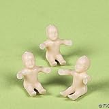 Lot of 24 Mini Caucasian Plastic Babies for Baby Shower