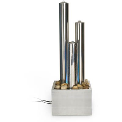 3 Tower Stainless Steel W/Led lights Water Fountain