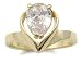 14k Gold Plated Pear Shaped CZ Engagement Ring