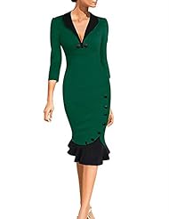 Knee Length Vintage Stretchy Fitted Polyester Mermaid Bodycon Dress/Club Dress/Evening Dress/Prom Dress/Wedding Party Dress 