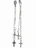 Italian Sterling Silver Dangle Cross Polished Earrings
