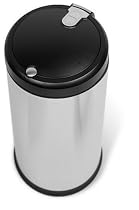 simplehuman 40L Round Soft Touch Bin - Brushed Steel