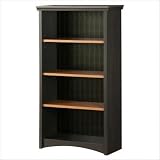 South Shore Furniture Gascony Collection 4-Shelf Bookcase, Ebony and Spice Wood