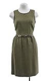 Michael Kors Loden Green Leather Trim Sheath Dress